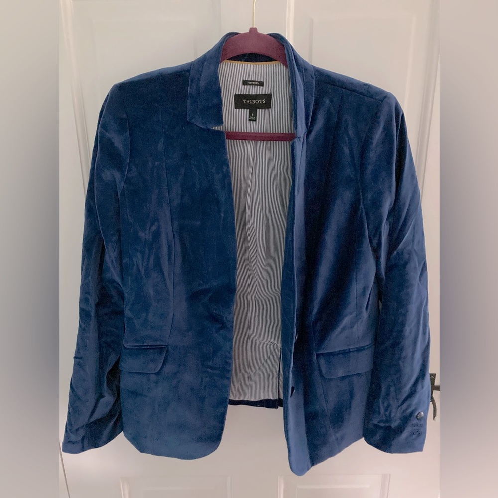 Talbots size 6 Blue Velvet Blazer